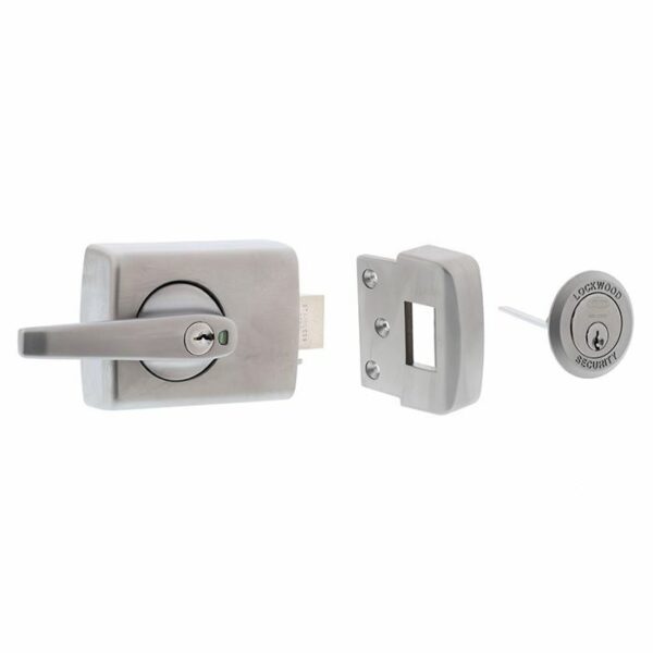 LOCKWOOD 001 DEADLATCH WITH LEVER TIMBER FRAME STRIKE TP - Satin Chrome Pearl