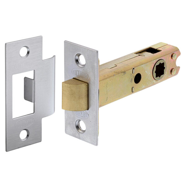LOCKWOOD 60MM PASSAGE LATCH SQUARE END FACE PLATE & T STRIKE