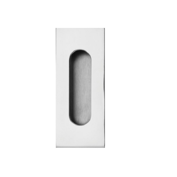 LOCKWOOD FP1 FLUSH PULL POLISHED STAINLESS 120X50MM - Polished Stainless Steel